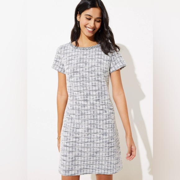 LOFT Dresses & Skirts - LOFT Black and White Tweed Dress